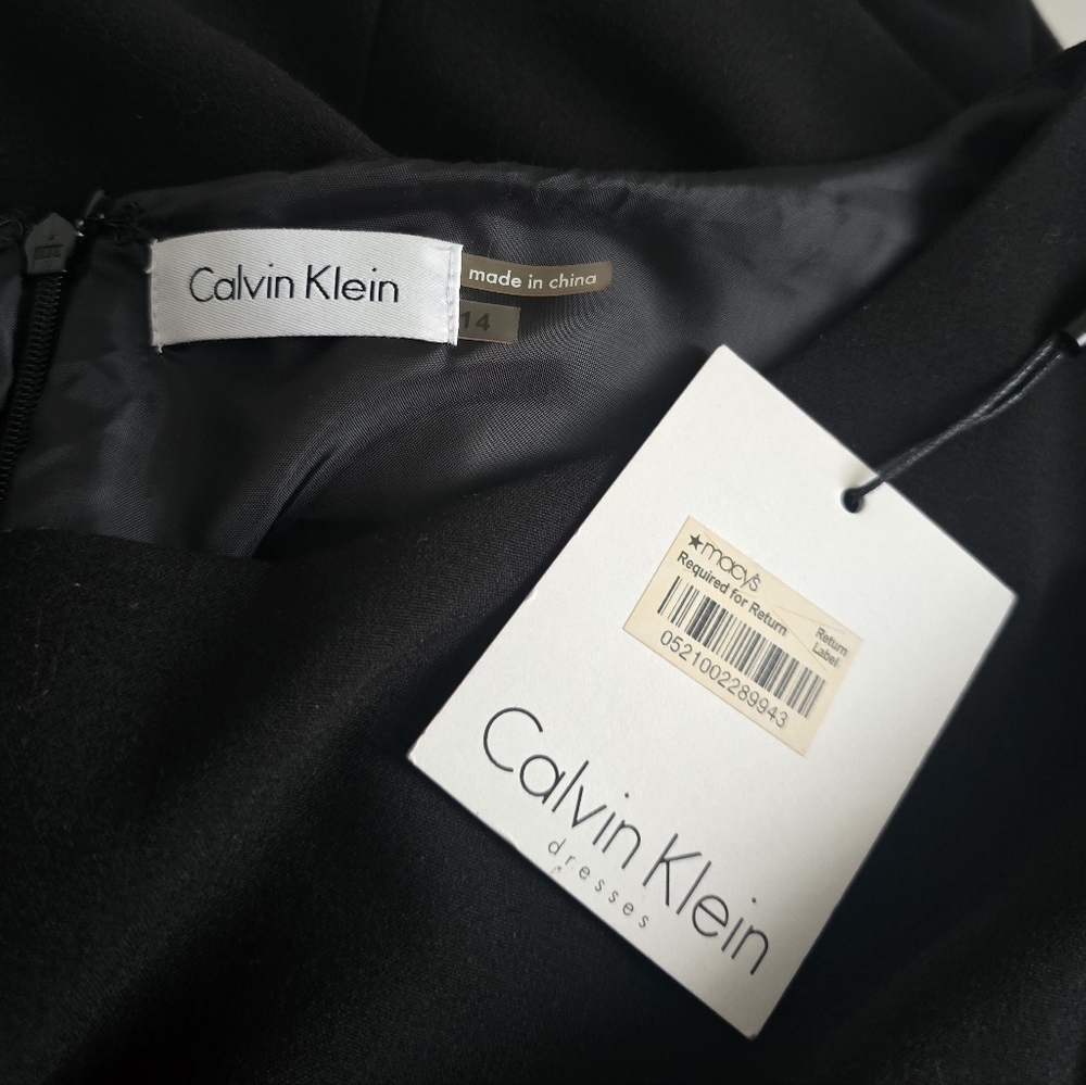 Calvin Klein 3/4 Sleeve Ruched Front Dress - Picture 7 of 8